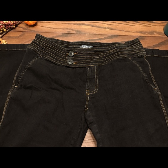 C’est Toi Denim - C’EST TOI Black Wide Band Front Boot Cut Jeans 11